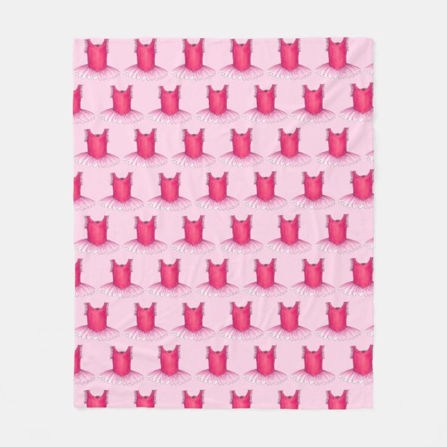 Pink Ballet Tutu Costume Ballerina Dance Teacher Fleece Blanket (Front)