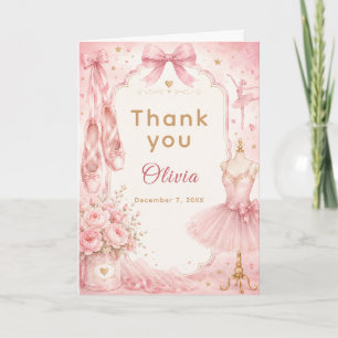Pink Ballet Tutu Party Thank You Card