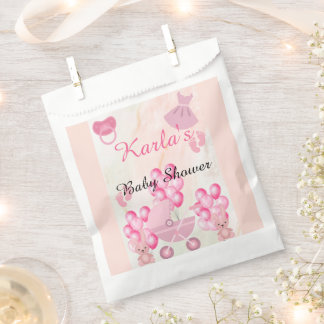Pink Ballons Bunny Rabbit It's a Girl Baby Shower Favour Bags