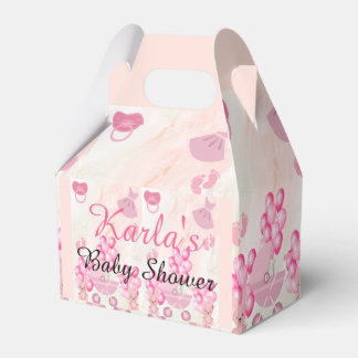 Pink Ballons Bunny Rabbit It's a Girl Baby Shower  Favour Box