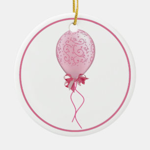 Pink Balloon 2 Ceramic Tree Decoration
