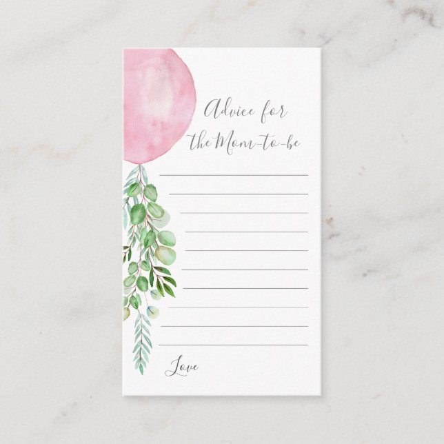 Pink Balloon Advice for Mum To Be Card (Front)