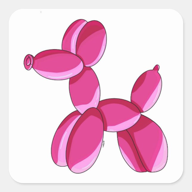 Pink Balloon Dog Sticker  (Front)