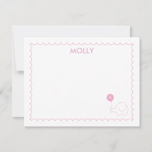 Pink Balloon   Flat Note Card