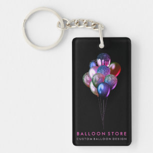 Pink Balloon Glitter Detail Planning Party Key Ring