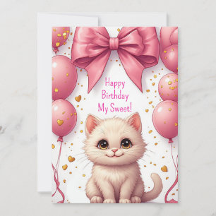 Pink Balloon Kitten Birthday Party 🐱