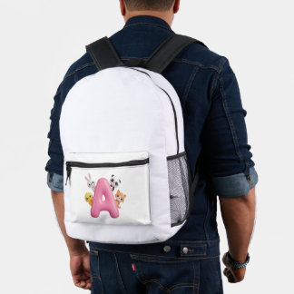 Pink Balloon Letter A Forest Animals DIY Baby Bag