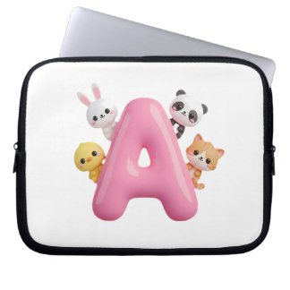 Pink Balloon Letter A Laptop Sleeve – Cute Forest 