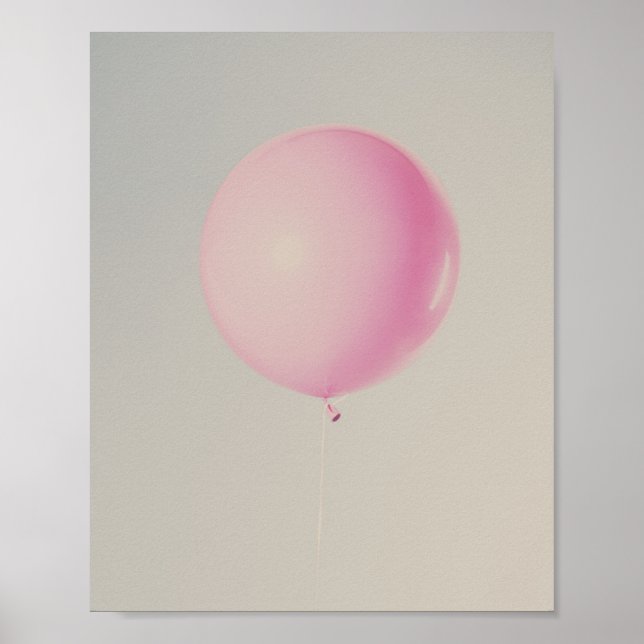 Pink Balloon Minimalist Photography Poster (Front)