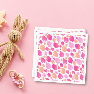 Pink Balloon Pattern Baby Girl Baby Shower Napkin