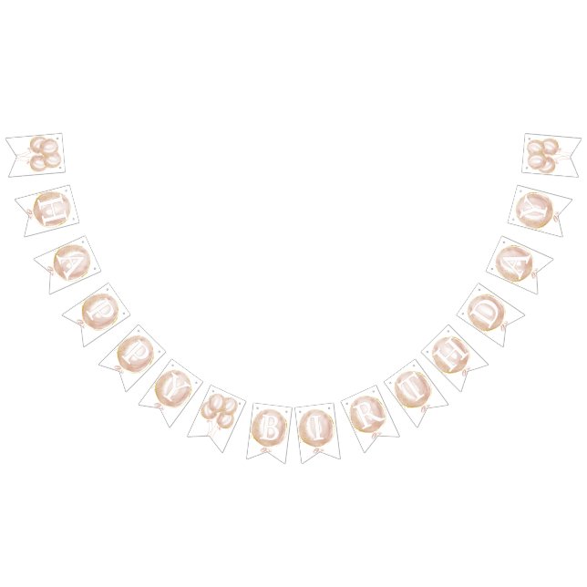 Pink Balloon & stars 1st Happy Birthday Banner (All)