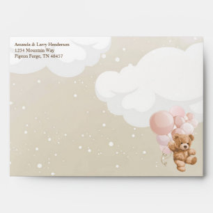 Pink Balloon Teddy Bear Bearly Wait Envelope