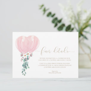 Pink Balloons Baby Shower Finer Details Card