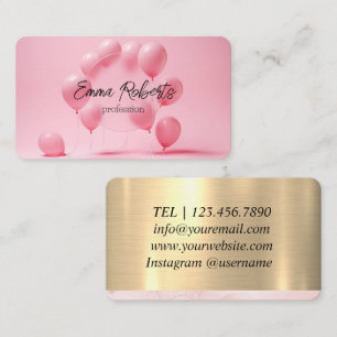 Pink Balloons Event Business Card