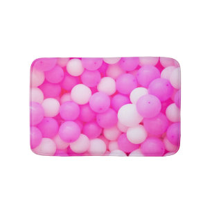 Pink Balloons Festive Background Design. Bath Mat