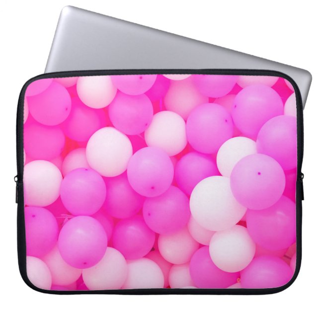 Pink Balloons Festive Background Design. Laptop Sleeve (Front)