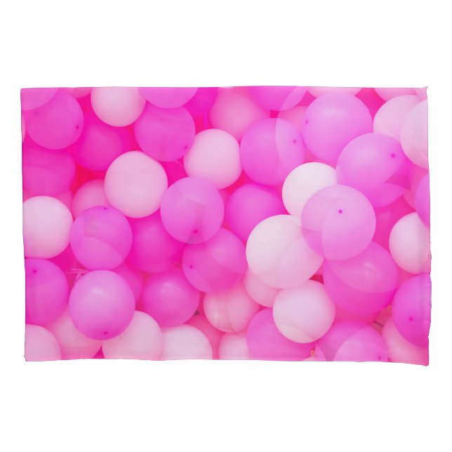 Pink Balloons Festive Background Design. Pillowcase (Front)