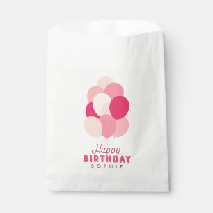 Pink Balloons Happy Birthday Favour Bags