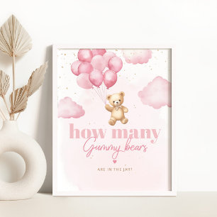 Pink balloons How many gummy bears in the jar Poster