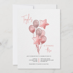 Pink Balloons Invitation
