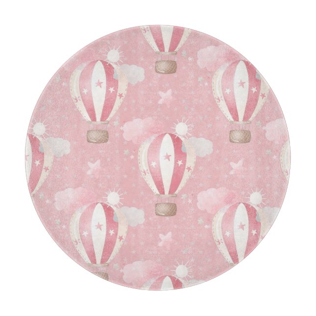 Pink Balloons Pattern Cutting Board (Front)