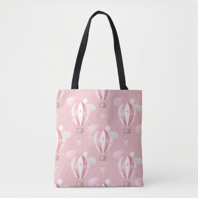 Pink Balloons Pattern Tote Bag (Front)