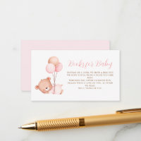 Pink Balloons Teddy Bear Baby Shower