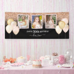 Pink Balloons Three Photos 30th Black Birthday Banner<br><div class="desc">Celebrate 30 years with this balloon theme banner. Pop in your favourite photos and name and that's all there is to it. We'll take it from there!

Photo courtesy of Gracie Mae Photography,  https://maeganbartell.wixsite.com/graciemaephotography</div>