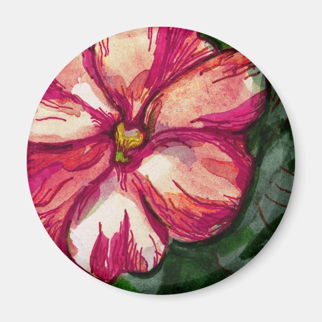 Pink Balsam Flower Magnet (Front)