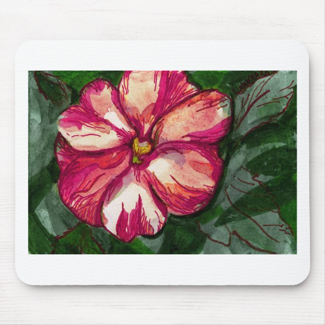 Pink Balsam Flower Mouse Mat (Front)