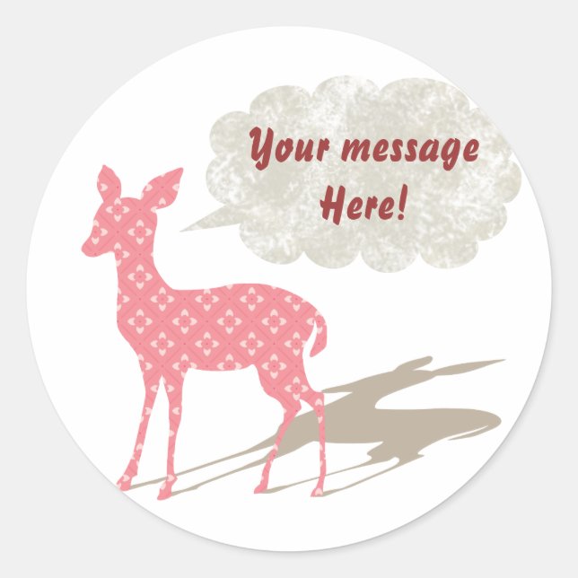 Pink Bambi All Purpose Custom Sticker (Front)