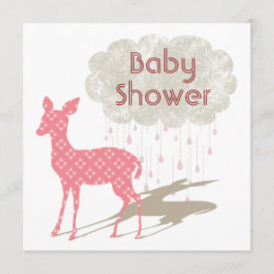 Pink Bambi Baby Shower Inviation Invitation