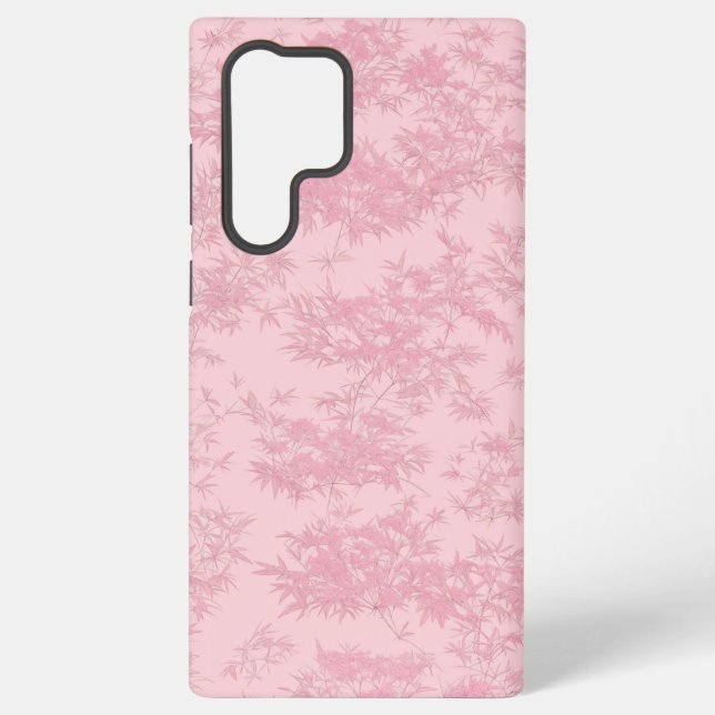 Pink Bamboo Leaf Japanese Modern Phone Case (Back)