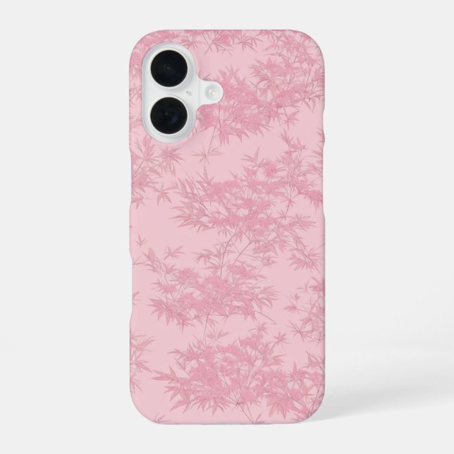 Pink Bamboo Leaf Japanese Modern Phone Case (Back)