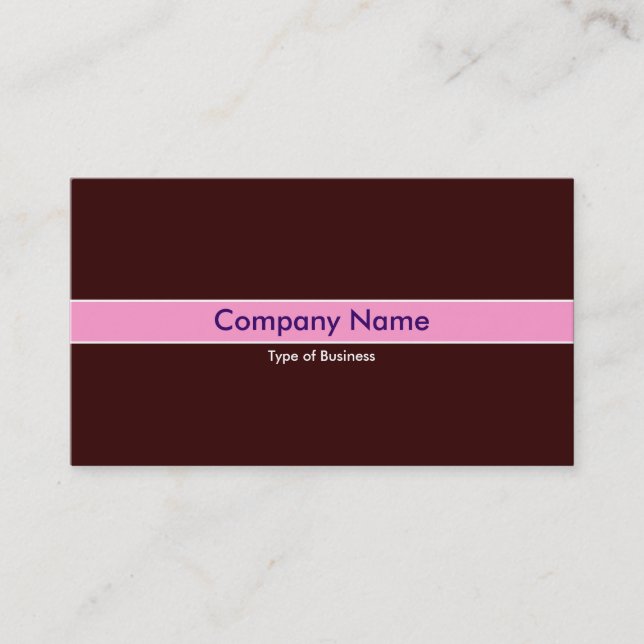 Pink Band - Dark Brown Business Card (Front)