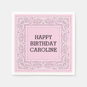 Pink Bandanna   Cocktail Napkin