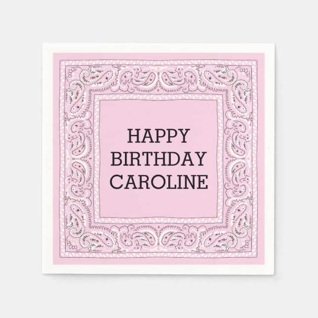 Pink Bandanna | Cocktail Napkin (Front)