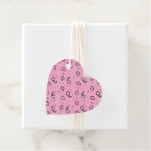 Pink Bandanna Heart Love Sweet Cowgirl Adventure Favour Tags