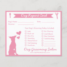 Pink Banner and Silhouette Dog Grooming Report Car