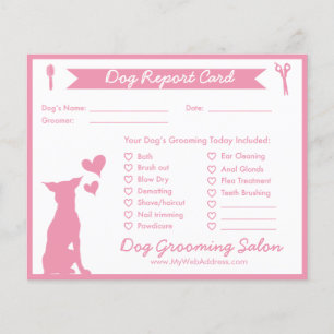 Pink Banner and Silhouette Dog Grooming Report Car