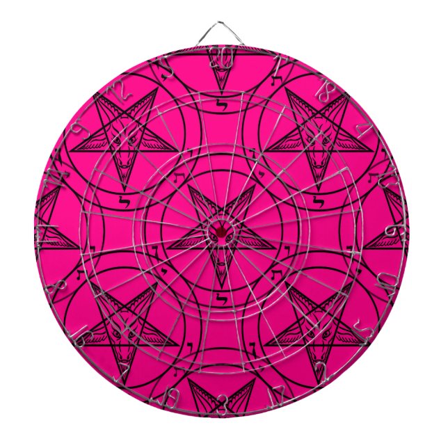pink baphomet dartboard (Front)