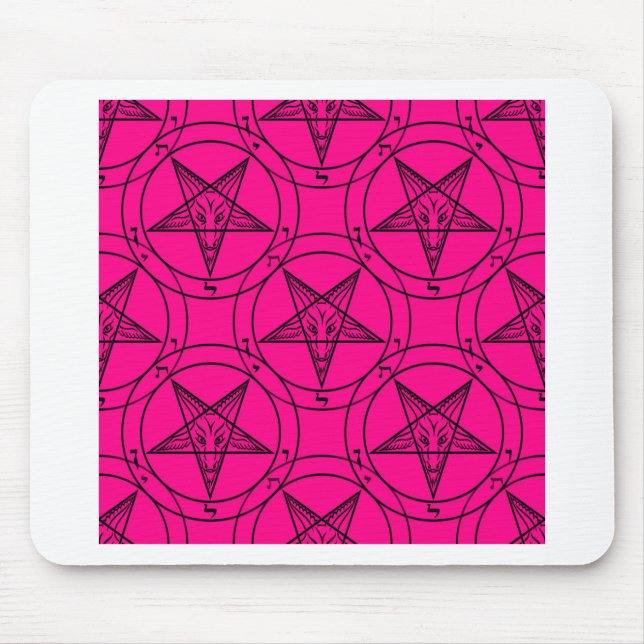 pink baphomet mouse mat (Front)