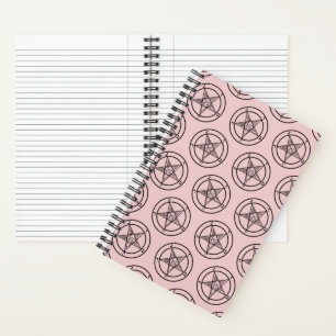 Pink Baphomet Pentagram Satanic Spiral Notebook