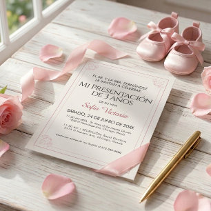 Pink Baptism Invitation – Mi Presentación Girl