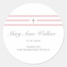 Pink baptism stickers