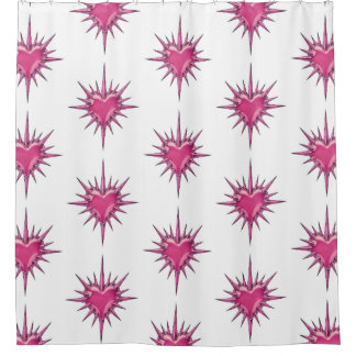 Pink Barbed Heart Cybersigilism Shower Curtain