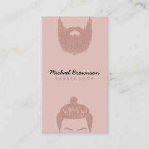 Pink barber razor shaves laser hair removal business card
