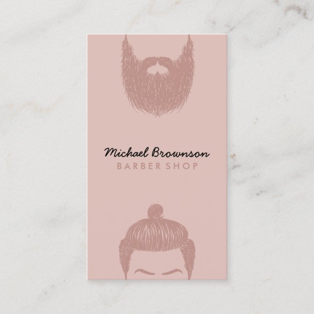 Pink barber razor shaves laser hair removal business card (Front)