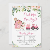 Pink Barn Farm Farmyard Animals Baby Shower 