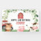 Pink Barn Tractor Farm Birthday Party Banner